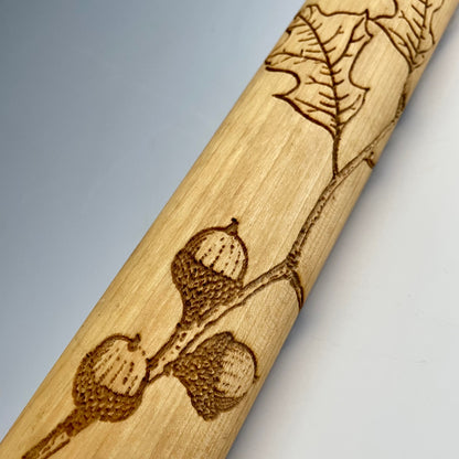 Textured Rolling Pin - Oak Leaf & Acorns